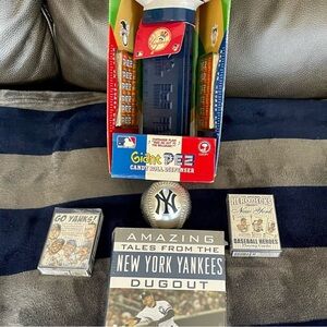 New York Yankees Memorabilia Lot Ltd Edition Baseball, Snoopy Pez, cards, flip
